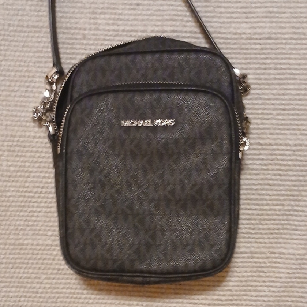Michael Kors Gray and Black Messenger Bag - Picture 2 of 15